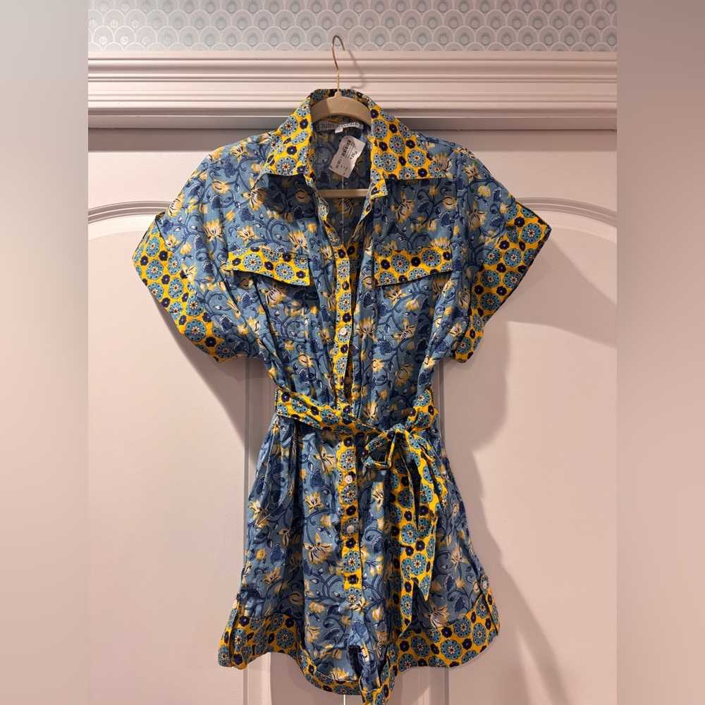 Floral Blue and Yellow Dress